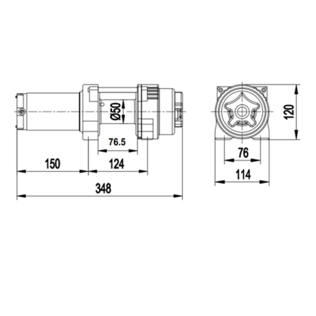 Лебедка для квадроцикла "Master Winch" X4000S, электрическая с синтетическим тросом 12V купить недорого с доставкой в Долгопрудный