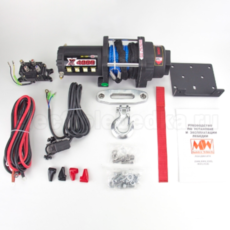 Лебедка для квадроцикла "Master Winch" X4000S, электрическая с синтетическим тросом 12V купить недорого с доставкой в Долгопрудный