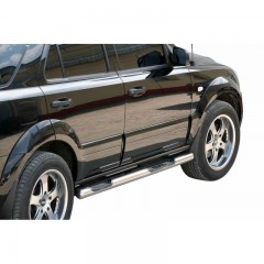 Защита порогов с проступью (d76) для KIA Sorento LX (2006-2010)(Окрашенное)