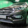 Защита радиатора "Standart" Hyundai Santa Fe (2015-2018) чёрная купить недорого с доставкой в Долгопрудный