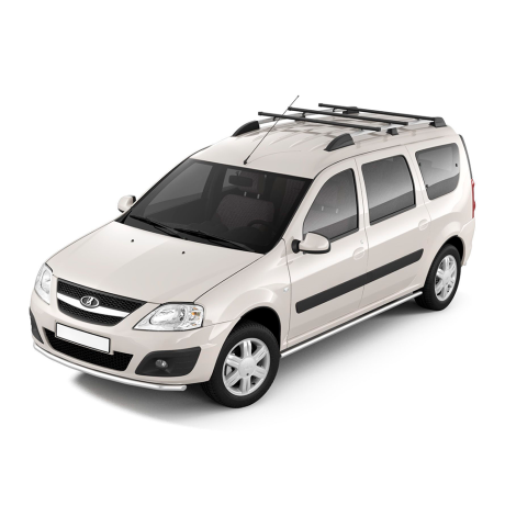 Рейлинги с тремя поперечинами профиль 1,20 (Серебристый муар) "Усиленный" для L@DA L@ЯGUS (2012-н.в.) купить недорого с доставкой в Долгопрудный