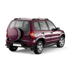 Защита порогов с алюм. площадкой d51мм ШАГРЕНЬ (ППК) Chevrolet Niv@ (2009-2020 г.в.), L@DA Niv@ (2020-н.в.), L@DA Niv@ Travel (2021-н.в.)