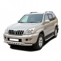 Защита порогов «Труба декор.» (d51) для Toyota Land Cruiser Prado 120 (2002-2009)(Окрашенное)