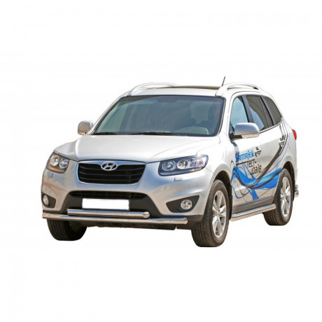 Защита порогов «Труба» (d76) для Hyundai Santa Fe (2010-2012)(Окрашенное) купить недорого с доставкой в Долгопрудный